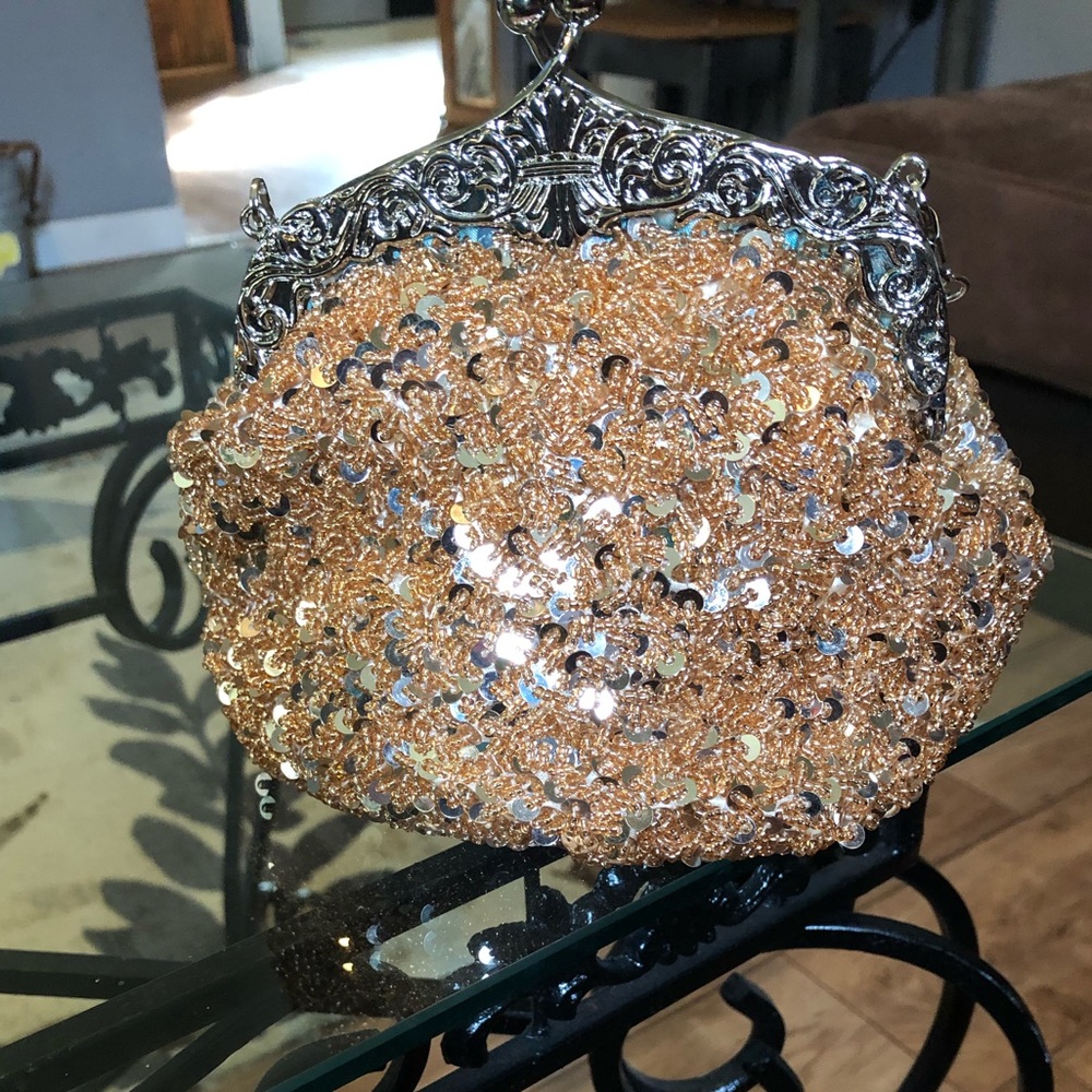 Gold art deco clutch
